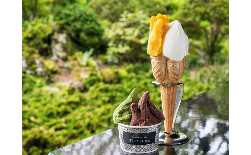 「古民家ひらぬま」の自家製ジェラート6個セット[52210912] スイーツ ひんやりスイーツ ミルク 紅茶 ピスタチオ 抹茶 チョコレート マンゴー ジェラート詰め合わせ 