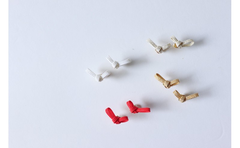 水引musubi耳飾り 赤 ピアス ［52211035］