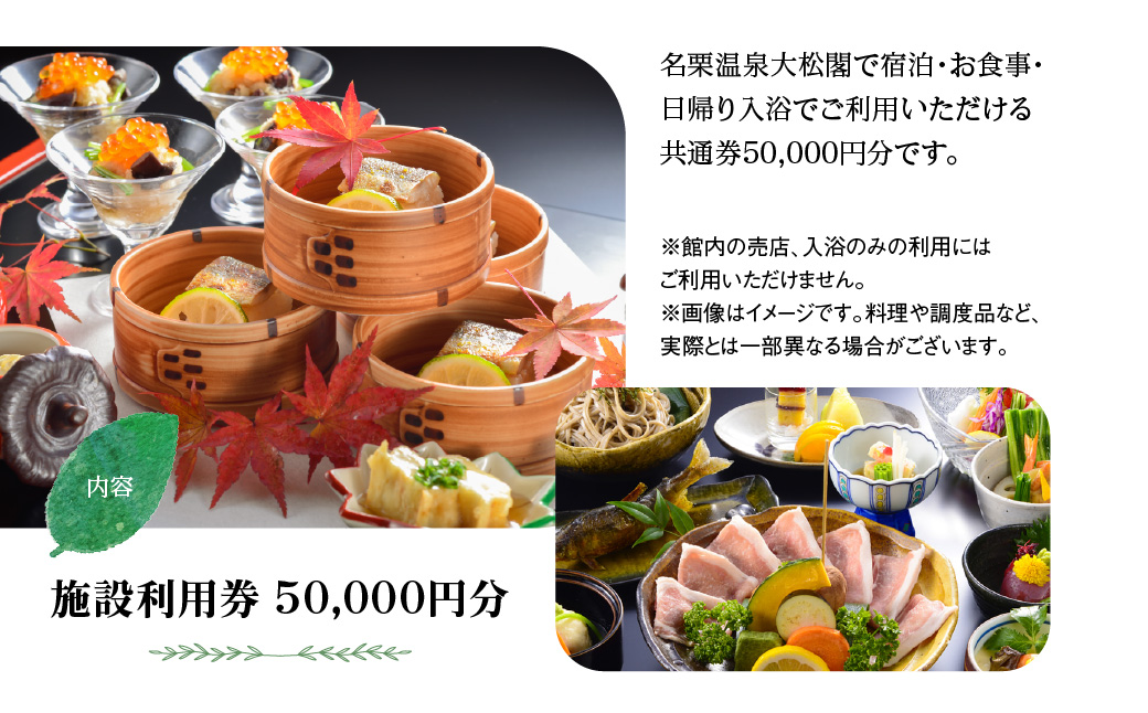 【名栗温泉大松閣】施設利用券50,000円分 HNNG011