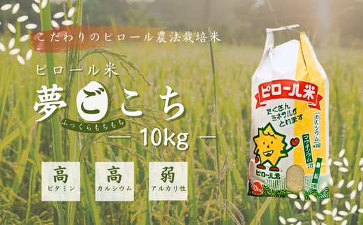 【令和7年産】こだわりのピロール農法栽培米　ピロール米　夢ごこち10kg （精米or玄米）〈数量限定〉