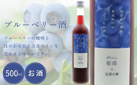 加須産の酒米と果実だけでつくったお酒　ブルーベリー酒　箱入500ml