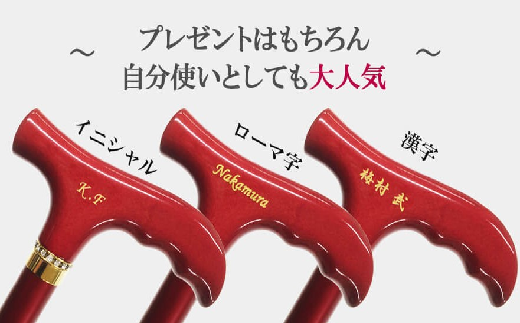 プルストップ式ステッキ（スワニーハイブリッド）※名入れオプション（漢字）