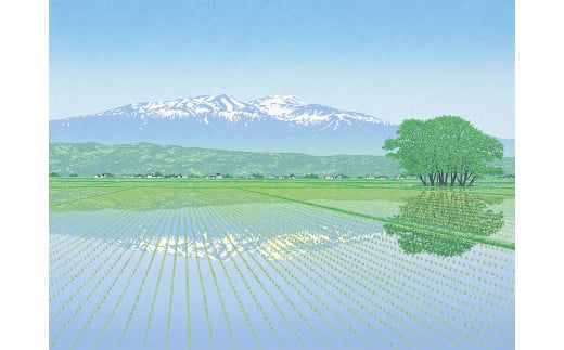 「爽気 鳥海山」 クリーム額【埼玉県 東松山市 版画 額付 小川手漉和紙 日本版画会 小暮真望 芸術 美術 風景 自然 送料無料 バージョン 美しい ギャラリー アーティスト アート ART 芸術 デザイン インテリア 絵画 限定版 芸術品 オリジナル 山形県 遊佐町】