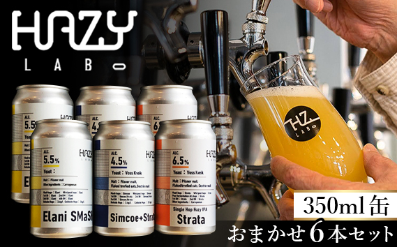 No.369 HAZY LABOの350ml缶おまかせ6本セット