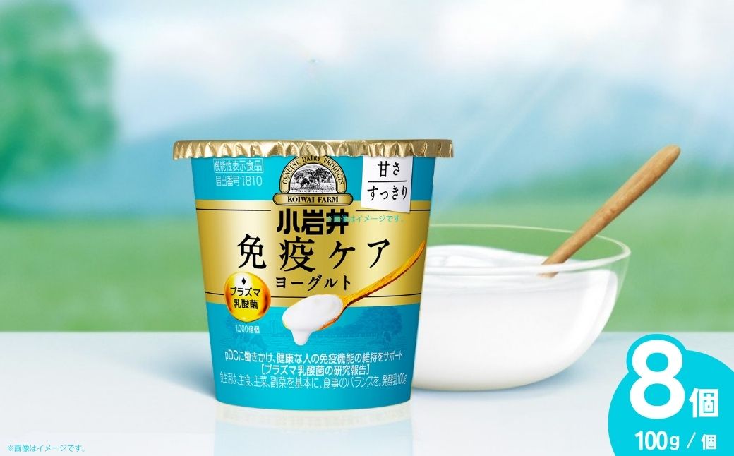 小岩井乳業 免疫ケアヨーグルト甘さすっきり 100g×8個入 | ヨーグルト 乳製品 発酵食品 機能性表示食品 プラズマ乳酸菌 免疫 免疫維持 埼玉県 狭山市