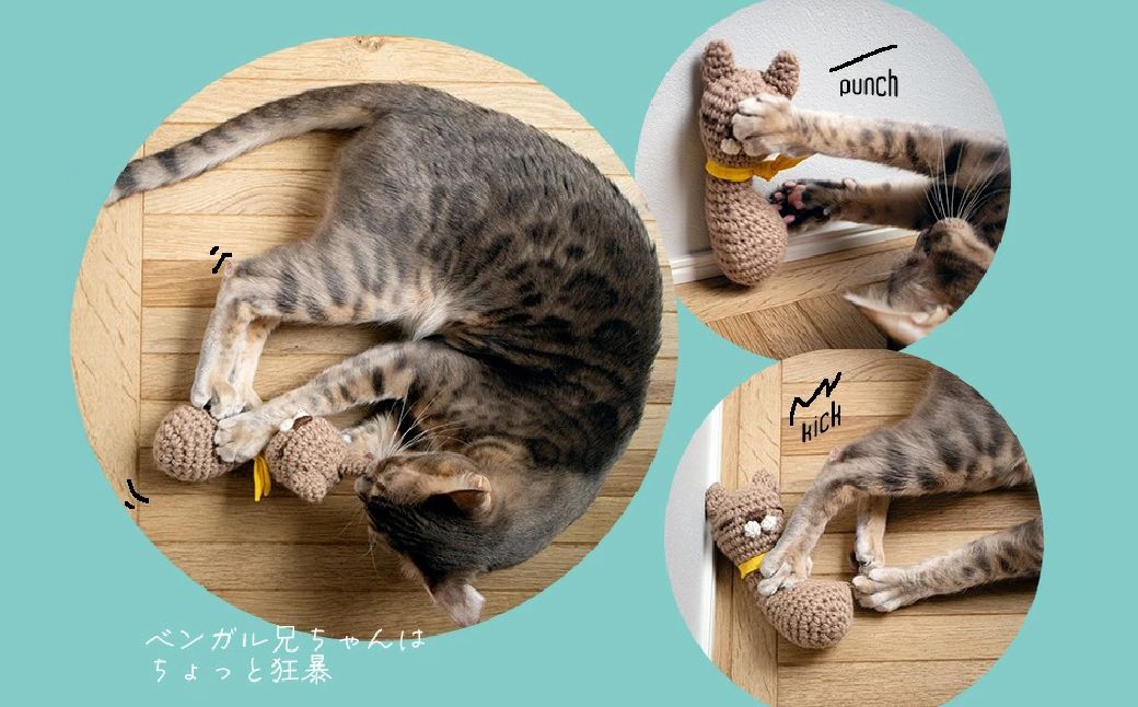 necono 「Sweet Rider」【Mousse ムース】猫キック 編みぐるみ | ねこ ネコ ねこちゃん おもちゃ 猫のおもちゃ ペット用品 ペットグッズ おしゃれ かわいい 猫用品 かわいい 猫 おもちゃ 猫キック ネズミおもちゃ ねこちゃん ウール コットン 手作り CAT cat ハンドメイド necono 埼玉県 上尾市
