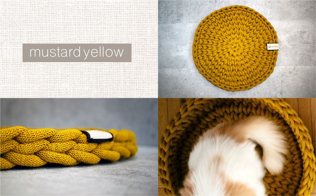猫のラグ Dress UP Cat Rug 【mustard yellowカラー】 | 猫 ラグ ペットグッズ 猫のラグ ねこ