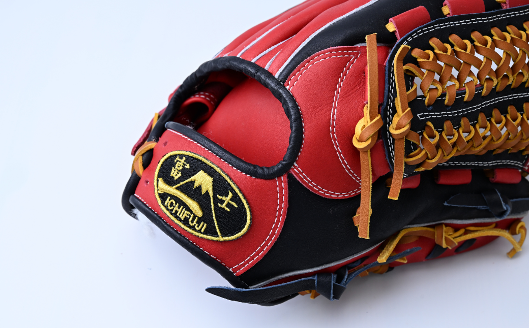 【赤×紺】一富士 軟式グラブ 内野手オールラウンド用 カラーグラブ | 野球 内野手 グラブ オールラウンド 軟式 スポーツ 職人 一富士 野球グローブ 池北工房 埼玉県 上尾市