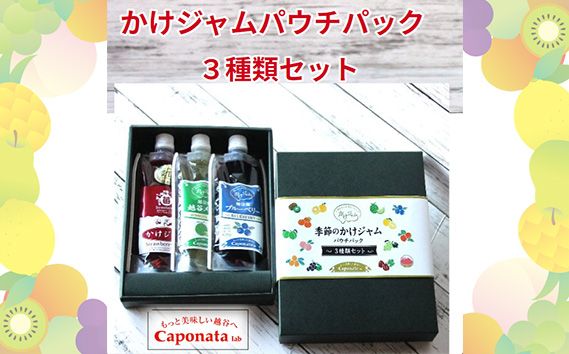 定番のかけジャムパウチパック3種類セット ／ 掛けるジャム 新感覚 いちごジャム メロンジャム ブルーベリージャム 携帯 エコ容器 埼玉県 No.245