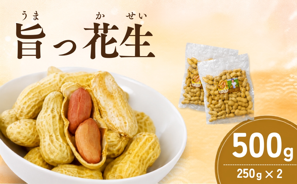 旨っ花生　500g | 落花生 ピーナッツ 豆 茹で豆 おおまさり 大粒 歯ごたえ 甘み 海水塩 おいしい 急速冷凍 簡単 手軽 おつまみ おやつ こだわり 埼玉県 越谷市