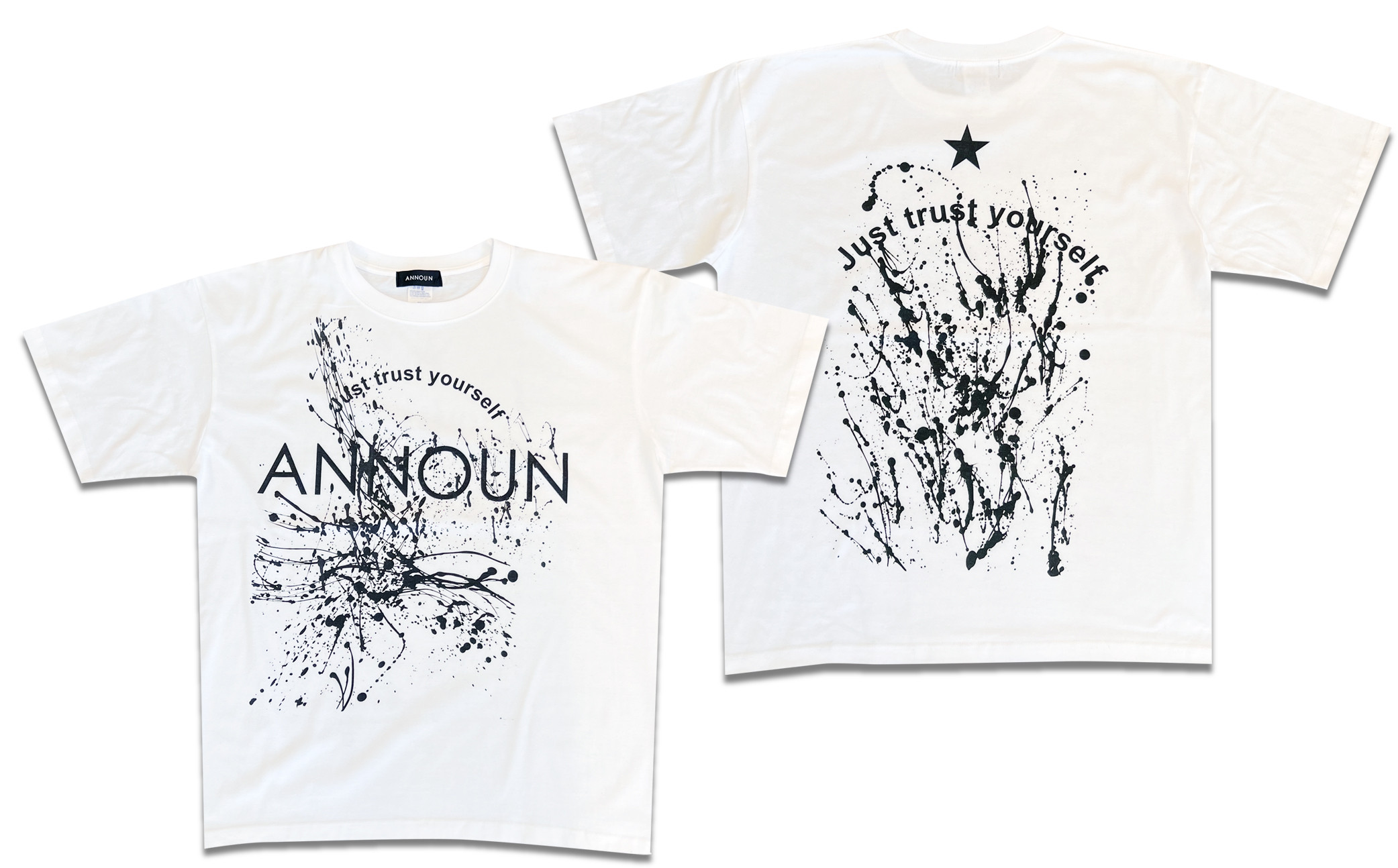［ANNOUN］Painting Ｔシャツ ホワイト | 服 白 アパレルブランド 絵画 アート コラボレーション アンノウン 福祉 就労支援 就労継続支援B型事業所 アトリエ・アンノウン 埼玉県 越谷市