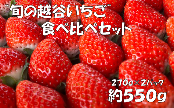 【旬の越谷いちご】食べ比べセット　550g ／ イチゴ 苺 果物 フルーツ 埼玉県 特産品 No.151