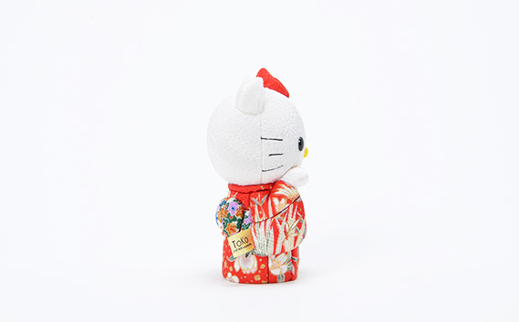 木目込人形（ハローキティ） ／ サンリオ 人気 キャラクター かわいらしさ 上品 飾り物 置物 開運招福 千客万来 商売繁盛 縁起 縁起の良いお品 ギフト贈り物 プレゼント 埼玉県 No.182