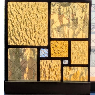 ステンドグラスのセミオーダーパネル(四角・イエロー)【1680267】