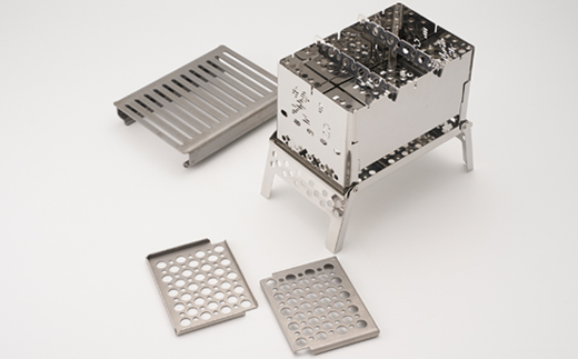 笑's コンパクト焚き火グリルB-6君 3点セット(B6君/専用ハードロストル/グリルプレート)【1573694】