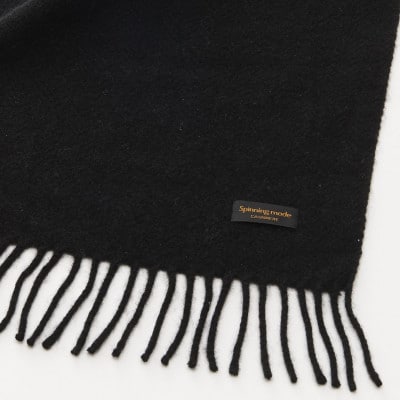 武州織技 カシミヤマフラー【BK】【1520424】