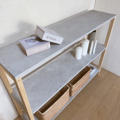 【完成品お届け】コンクリート調　シェルフ　3段　ラック　na292【配送不可地域：沖縄県】【1660868】