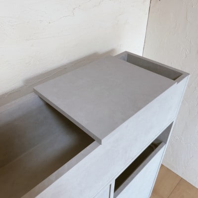 【完成品お届け】シャンプーキャビネット　コンクリート調　サイズオーダー  na296【配送不可地域：離島・沖縄県】【1664073】