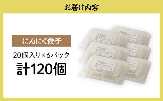 にんにく餃子20個×6箱 餃子 120個 人気店の旨味あふれる冷凍餃子 | 大容量 ギョウザ 冷凍餃子 ギョーザ 冷凍ギョウザ 冷凍 冷凍ぎょうざ ぎょうざ ぎょーざ おいしい 手軽 食べ比べ 美味しい おつまみ 国産野菜 中華 簡単調理 惣菜 北本フーズ 埼玉県 北本市