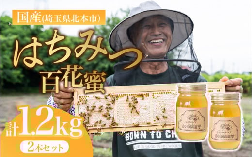 北本産 百花はちみつ 600g×2瓶 根津ぶんぶーん農園 | はちみつ 蜂蜜 ハチミツ HONEY ハニー 百花 トースト 国産 ホットケーキ パンケーキ 健康 朝食 ヨーグルト プレゼント 贈答 贈り物 埼玉県 北本市