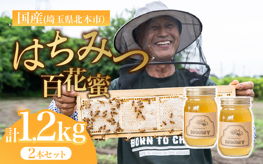 北本産 百花はちみつ 600g×2瓶 根津ぶんぶーん農園 | はちみつ 蜂蜜 ハチミツ HONEY ハニー 百花 トースト 国産 ホットケーキ パンケーキ 健康 朝食 ヨーグルト プレゼント 贈答 贈り物 埼玉県 北本市