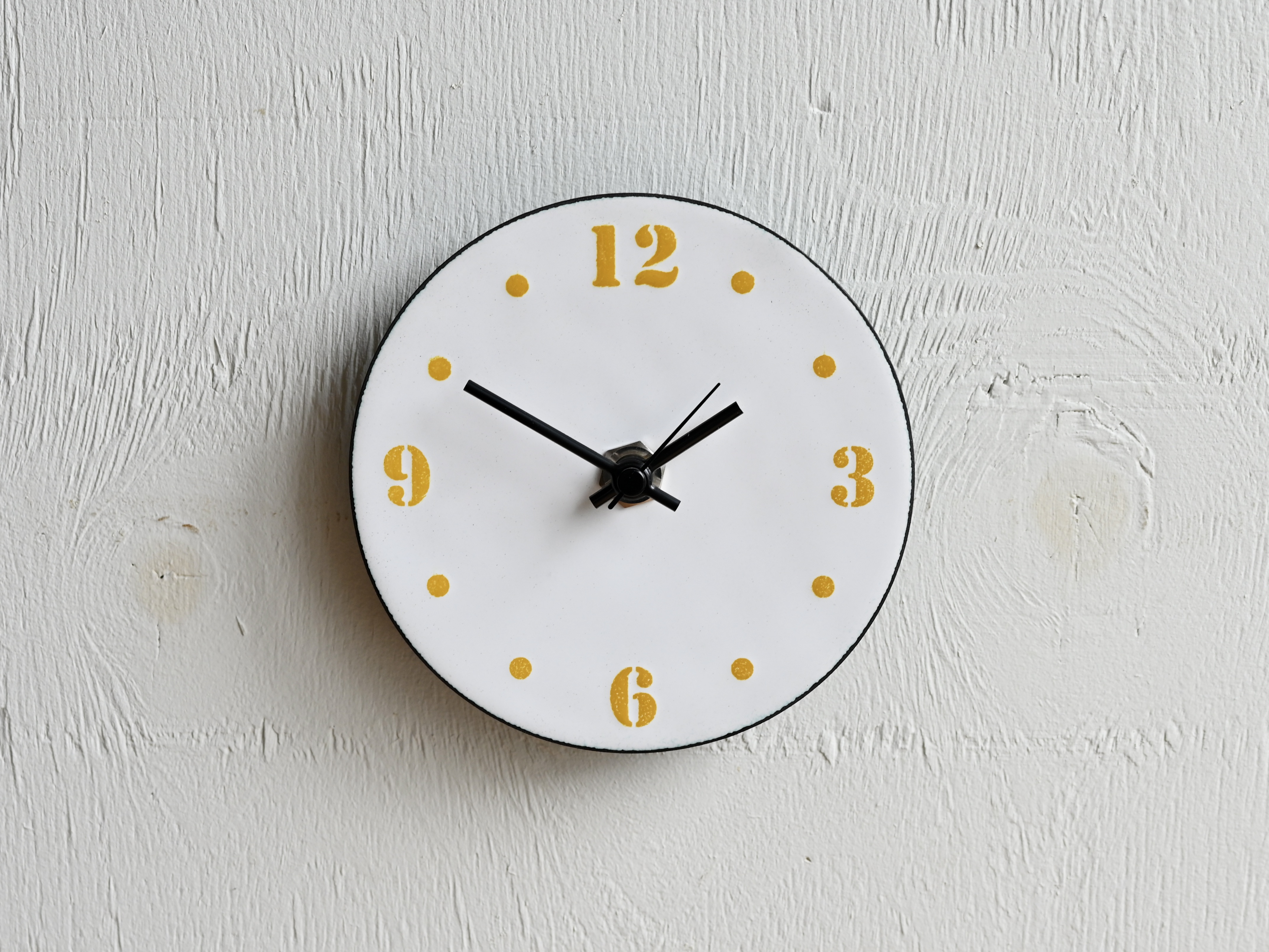 時計 壁掛け時計 文字盤S 七宝／白地に黄色文字