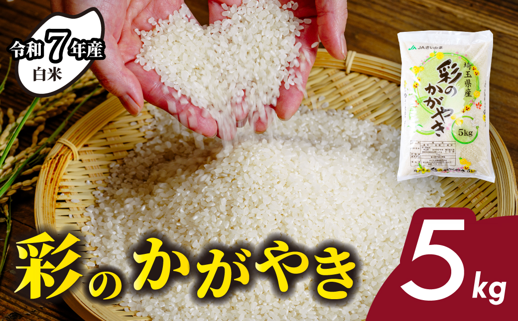 [白米 令和7年産]5kg 彩のかがやき 埼玉県産 | 米 おこめ お米 こめ コメ ごはん ご飯 白飯 ゴハン 白米 精米 特産 ブランド米 5キロ 米 ごはん 健康 おいしい kome 和食 安全 安心 大粒 弾力 甘み 旨み 粘り おすすめ TKG 卵かけご飯 おにぎり おむすび うめ 鮭 海苔 コシヒカリ こしひかり ブランド米 化粧箱 贈答 ギフト プレゼント 埼玉県 北本市