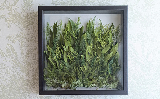 「森のフレーム」（プリザーブドリーフのフレームアレンジ）　【11246-0363】
