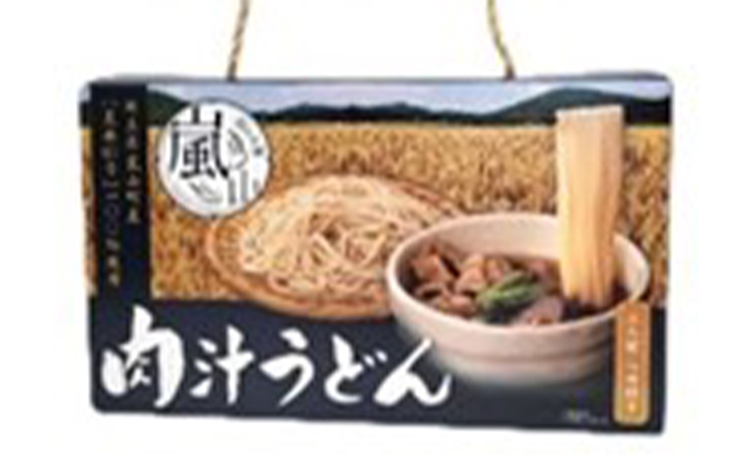 肉汁うどん2箱　吟醸酒おおむらさき300ml　2本　純米吟醸武蔵嵐山300ml　2本