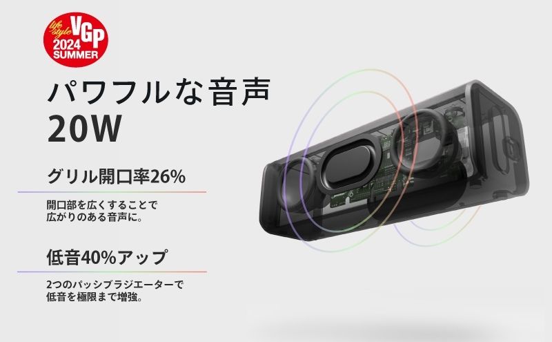 FUNLOGY Portable2 / ポータブルスピーカー　Bluetooth スピーカー 高音質 小型 防水 ポータブル ワイヤレス