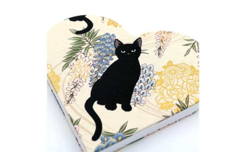 オリジナルハート型御朱印帳／奉書和紙蛇腹式24面×2（表裏48面）／11山（表裏22山）