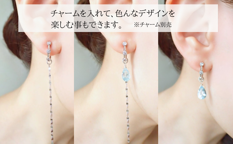 Degodd デゴッド　落ちないイヤリング　３粒石　SV　ピアス見え　ノンホールピアス　小振りイヤリング　アクセサリー