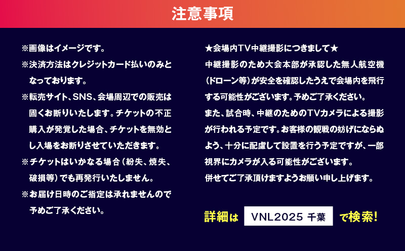 「買取大吉 バレーボールネーションズリーグ 2025 千葉大会」海外戦チケット：アリーナ自由席 1枚【7/12(土)15:30～【女子】韓国×ブルガリア】