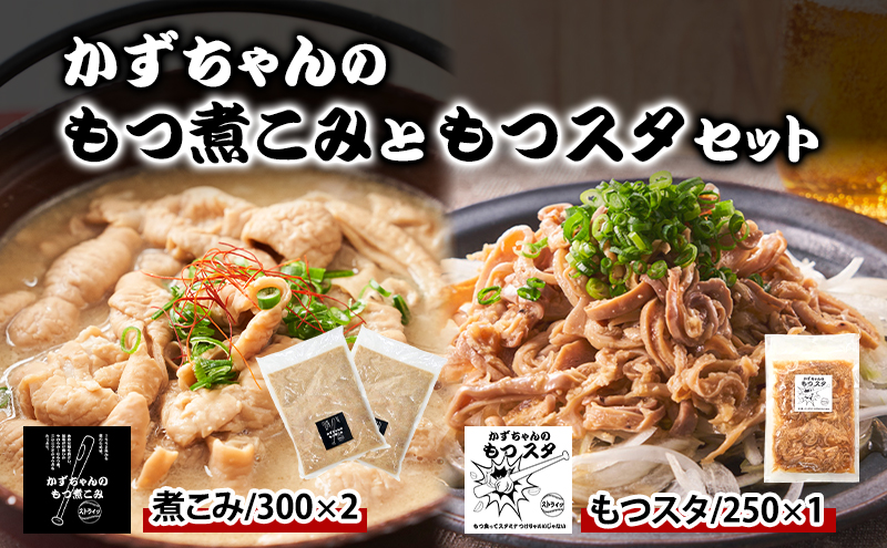 かずちゃんのもつ煮こみともつスタセット【300g×2袋,250g×1袋】惣菜 千葉県 千葉市 お取り寄せグルメ 球場グルメ 球場名物 おかず おつまみ 酒の肴 国産豚 ホルモン もつ 本格的