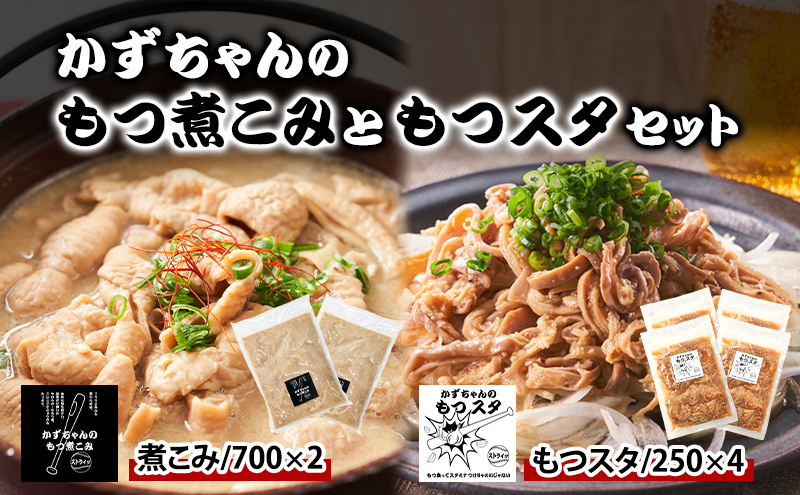 かずちゃんのもつ煮こみともつスタセット【700g×2袋，250g×4袋】惣菜 千葉県 千葉市 お取り寄せグルメ 球場グルメ 球場名物 おかず おつまみ 酒の肴 国産豚 ホルモン もつ 本格的
