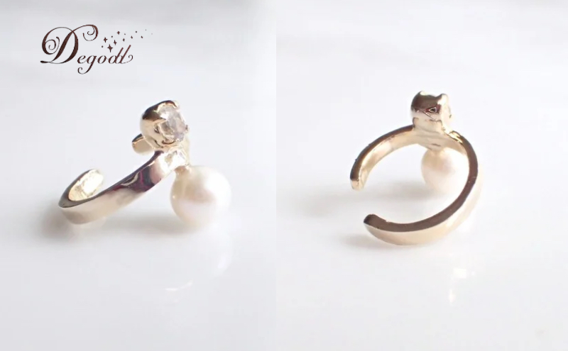 Degodd デゴッド クリスタルパールイヤーカフ イヤーカフ アクセサリー レディースアクセサリー パールアクセサリー ギフト おしゃれ