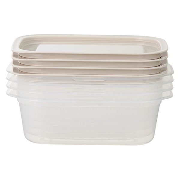 ホームコーディ フタをしたままレンジ保存容器 長方形 850ml 2個入 GRG色×5