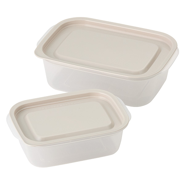 ホームコーディ フタをしたままレンジ保存容器 長方形 850ml 2個入 GRG色×5