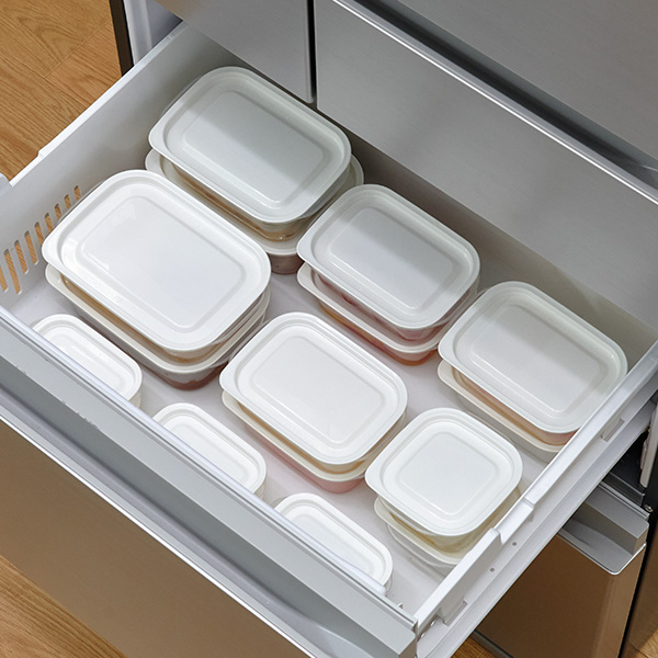 ホームコーディ フタをしたままレンジ保存容器 長方形 600ml 2個入×5