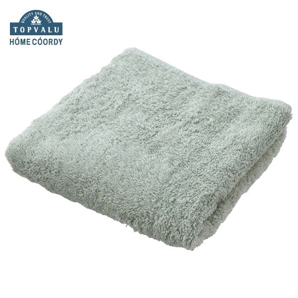 ホームコーディ 肌ざわりが選べるカラータオル フェイスタオル しっかり グリーン×3