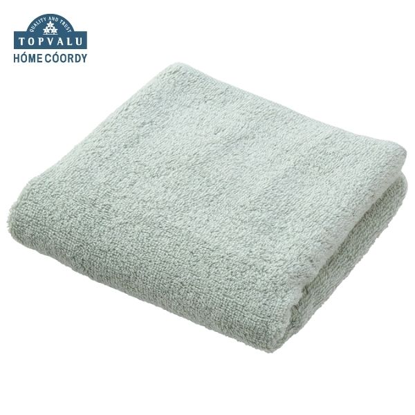 ホームコーディ 肌ざわりが選べるカラータオル フェイスタオル やわらか グリーン×3