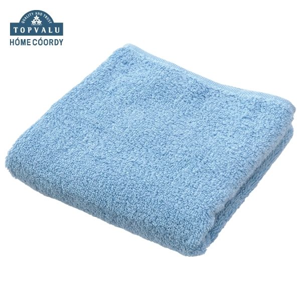 ホームコーディ 肌ざわりが選べるカラータオル フェイスタオル やわらか ブルー×3