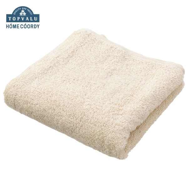 ホームコーディ 肌ざわりが選べるカラータオル フェイスタオル やわらか ベージュ×3