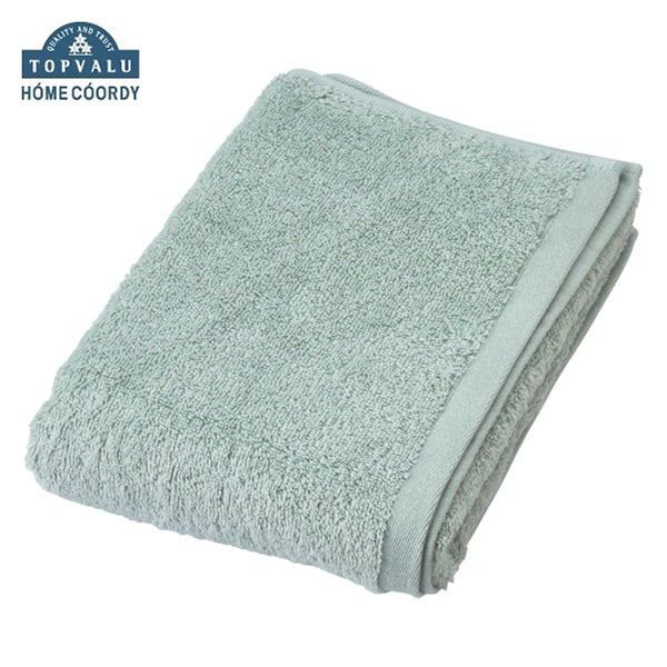 ホームコーディ 肌ざわりが選べるカラータオル コンパクトバスタオル やわらか グリーン×2