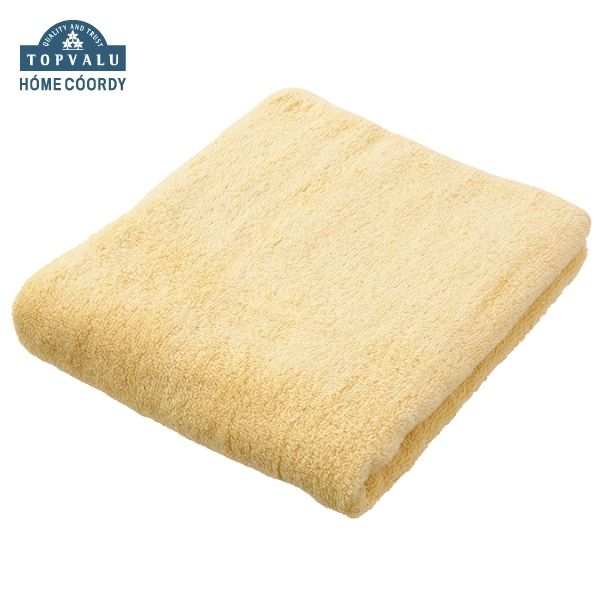 ホームコーディ 肌ざわりが選べるカラータオル コンパクトバスタオル やわらか イエロー×2