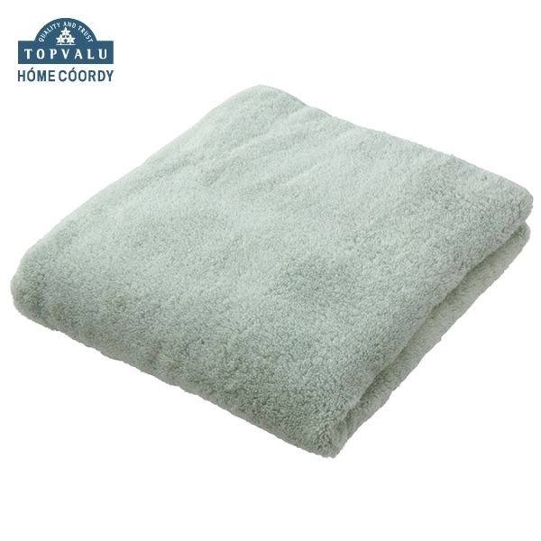 ホームコーディ 肌ざわりが選べるカラータオル バスタオル とてもやわらか グリーン×2