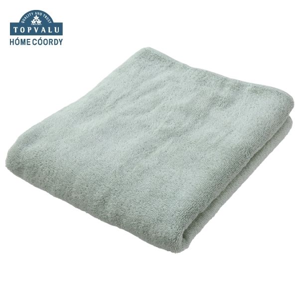 ホームコーディ 肌ざわりが選べるカラータオル バスタオル やわらか グリーン×2