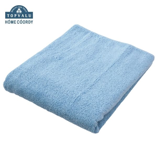 ホームコーディ 肌ざわりが選べるカラータオル バスタオル やわらか ブルー×2
