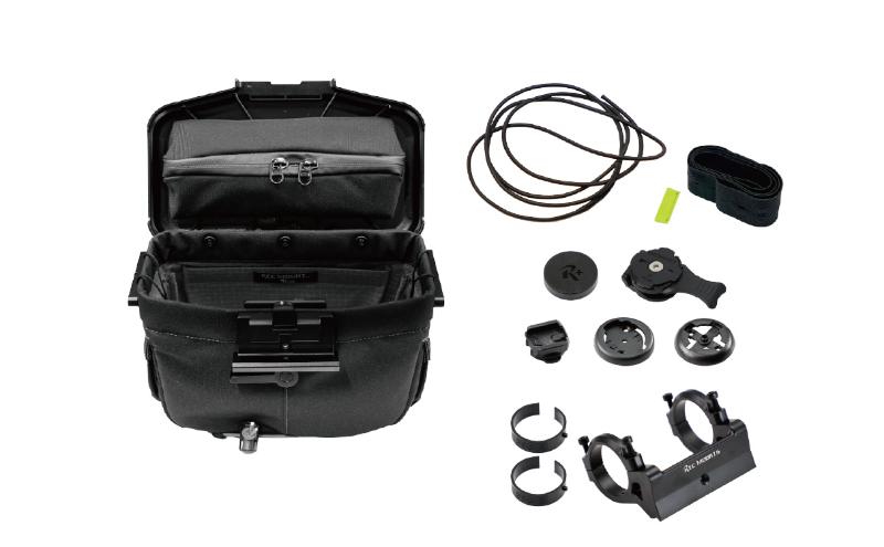 [レックマウントプラス] ライドオンバッグ (ブラック)+ハンドルバー専用ベースマウント【R+Bag-BK-DM35】「Ride On Bag とベースマウント(R+B-DM35)のセット品」