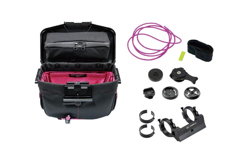レックマウントプラス] ライドオンバッグ (ブラック/ピンク)+ハンドル